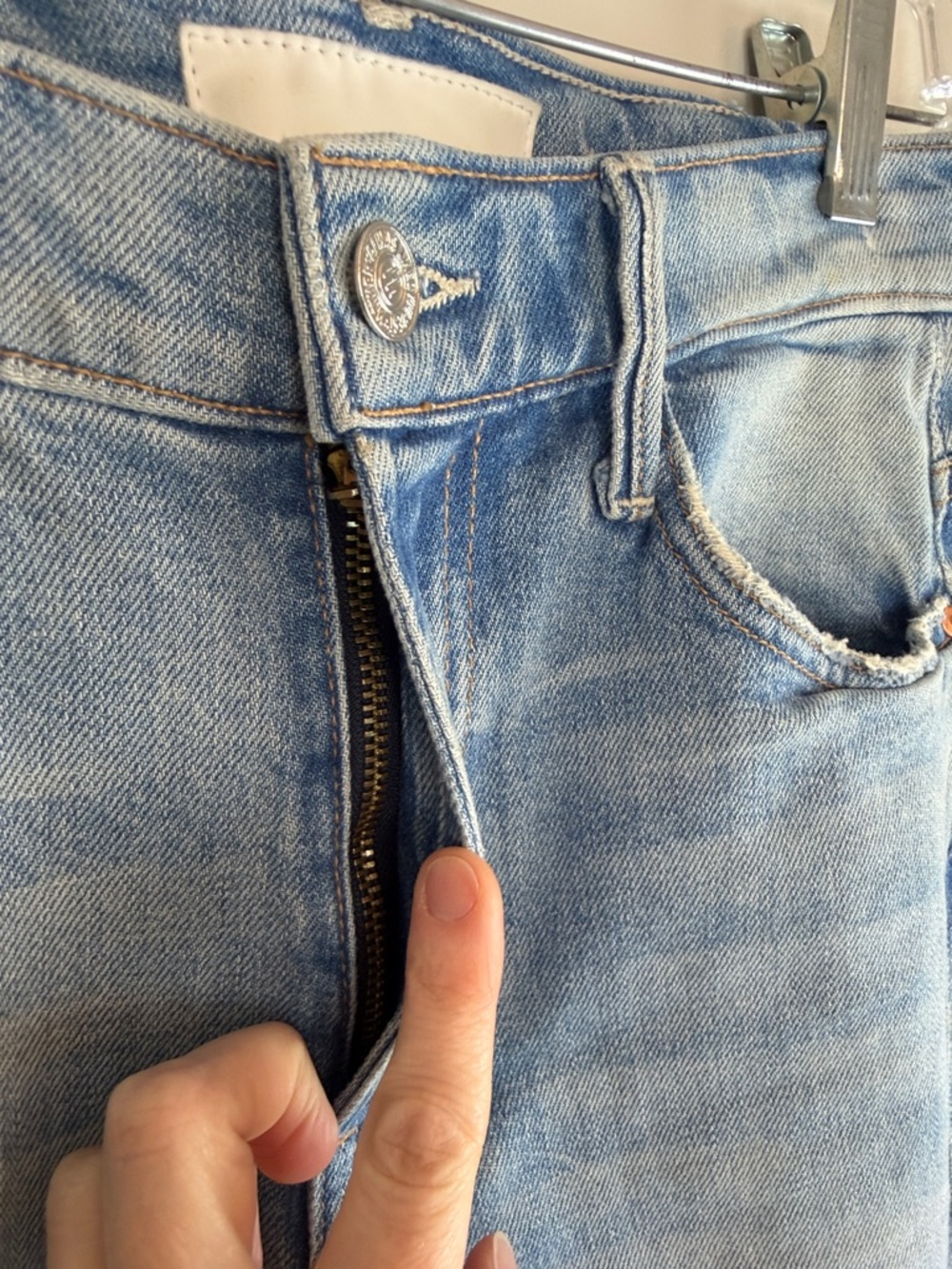 MOTHER The Insider High Rise Crop Step Fray Bootcut Jeans 24 “Out of the Blue” - Picture 8 of 16